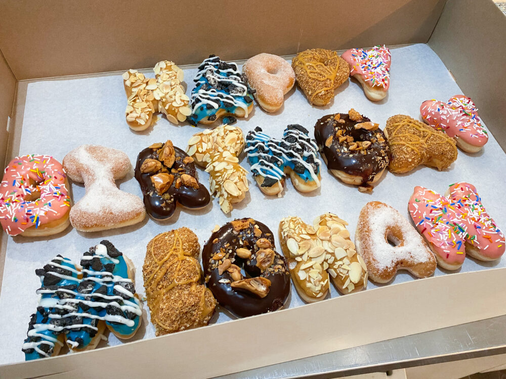 letter donuts from machino donuts in Toronto. It is a special gift for birthday and anniversary