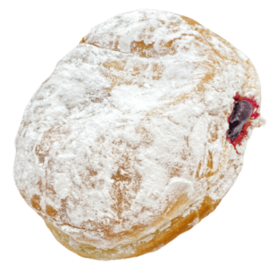 powdered strawberry filled from machino donuts