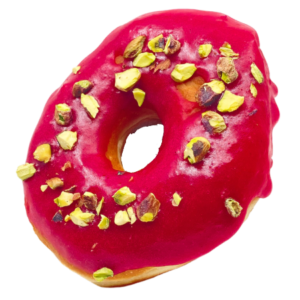 raspberry pistacchio donuts from machino donuts in Toronto