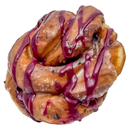 black berry or blueberry fritters from machino donuts in Toronto Canada.