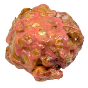 strawberry fritter from machino donuts in toronto