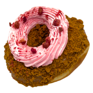 strawberry biscoff donut from machino donuts in Toronto
