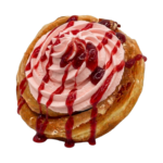 strawberry cinnamon bun doughnut